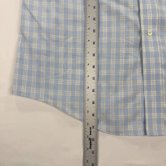 Brooks Brothers Dress Shirt Mens 16-34 Classic Fit Blue Yellow Supima Cotton - Picture 7 of 13